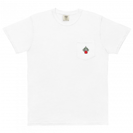 Fish Tongue Pocket T-Shirt - White - Iconic Design On Front And Back