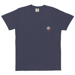 Fish Tongue Pocket T-Shirt - Navy Blue - Design On Front And Back